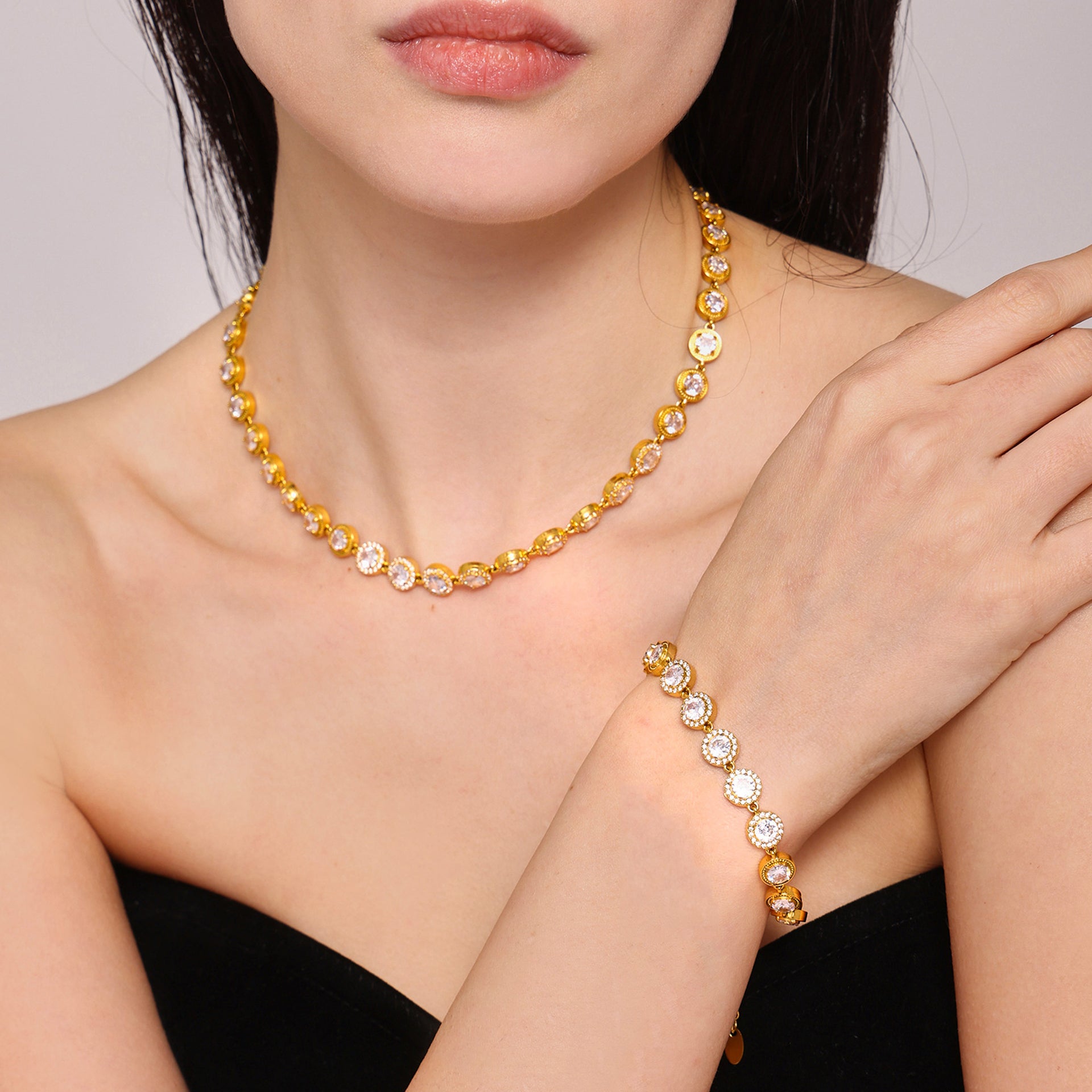18K PLATED SET “FLOWER”