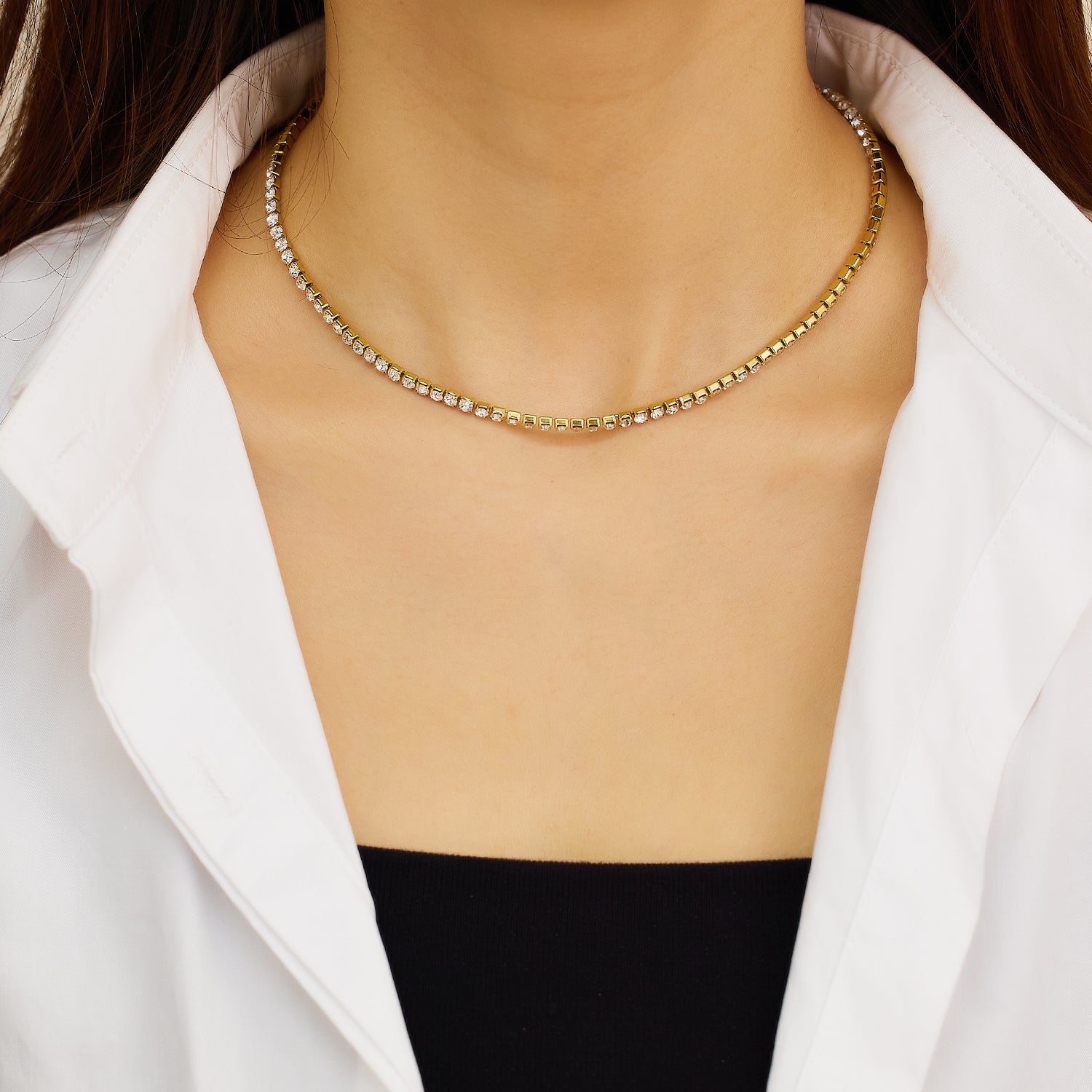 18K PLATED COLIER “TENNIS”